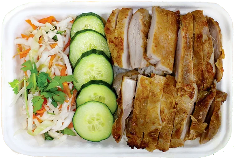 Steamed rice with meat